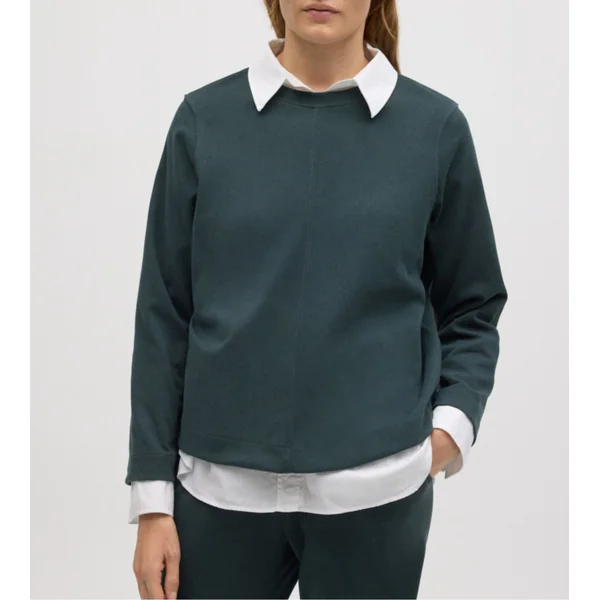 Sweat chaud à manches longues Vert Pin femme