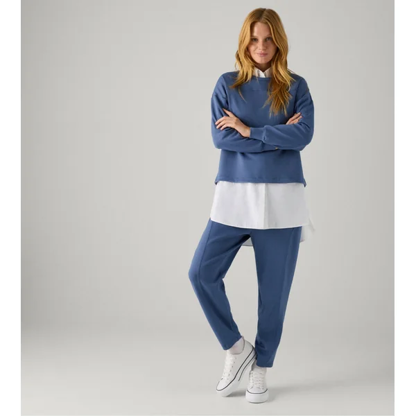 Sweat femme à col rond Bleu