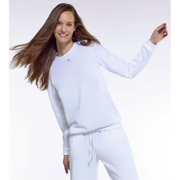 Sweat uni blanc cassé pour femme