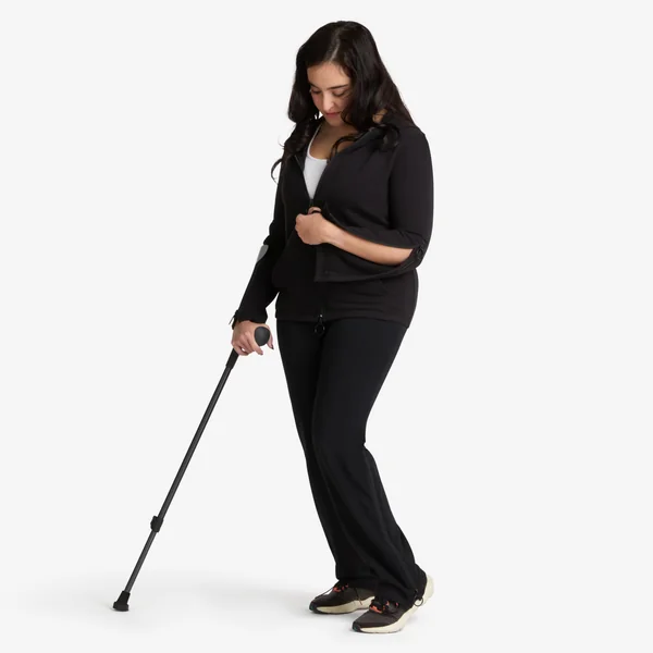 Sweat zippé femme facile à enfiler - noir