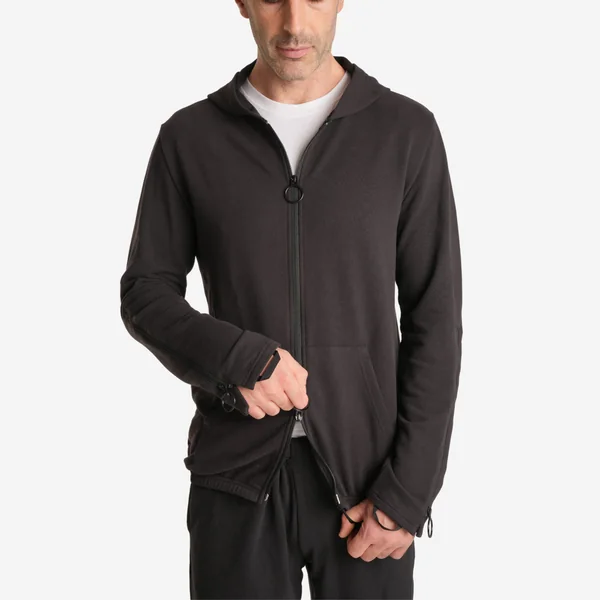 Sweat zippé homme facile à enfiler - noir