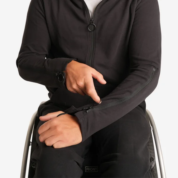 Sweat zippé homme facile à enfiler - noir