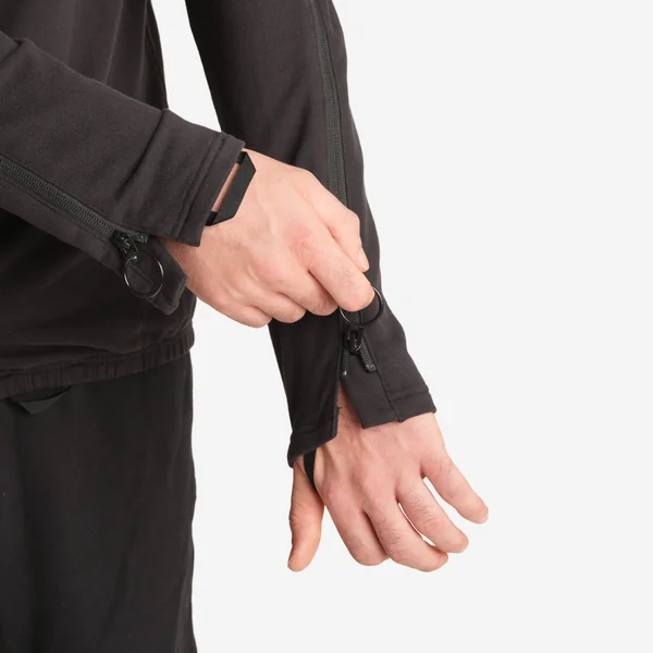 Sweat zippé homme facile à enfiler - noir