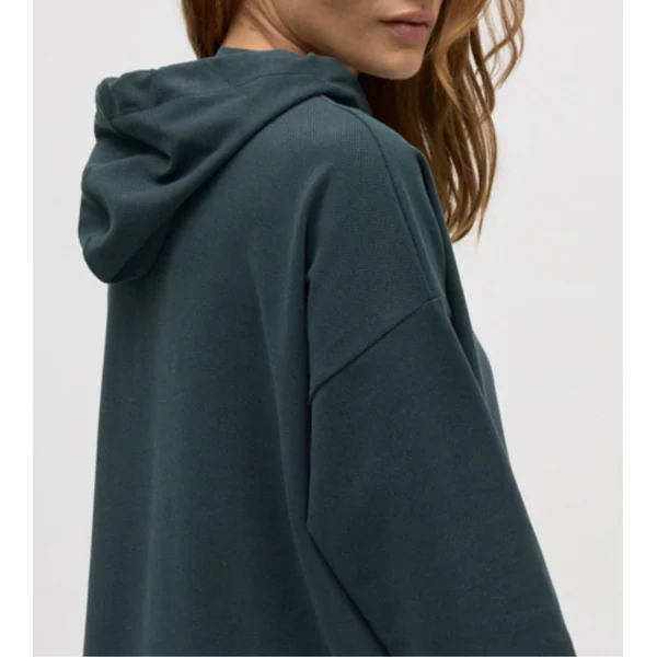 Sweat à capuche et manches longues Vert Pin femme