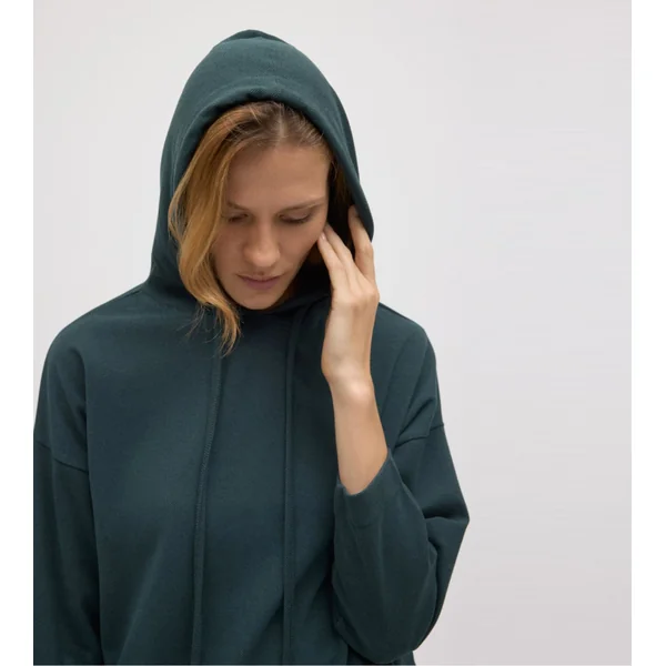 Sweat à capuche et manches longues Vert Pin femme