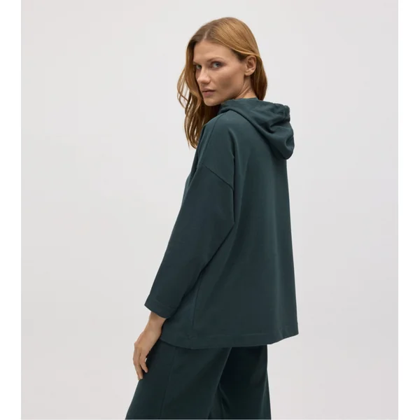 Sweat à capuche et manches longues Vert Pin femme