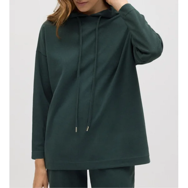 Sweat à capuche et manches longues Vert Pin femme
