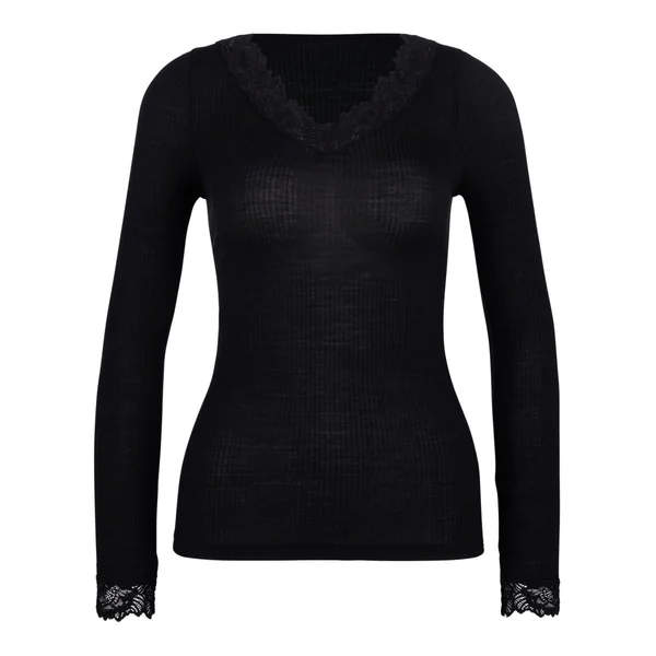 T shirt manches longues Silky Wool Joy Noir