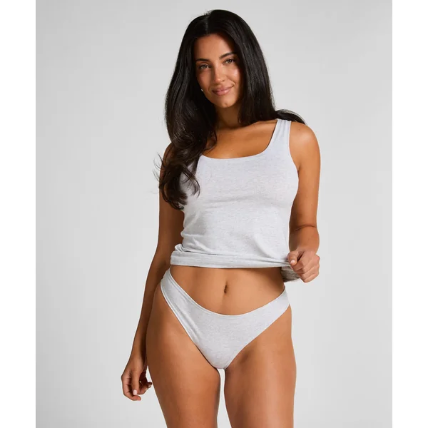 Tanga en coton doux - Gris