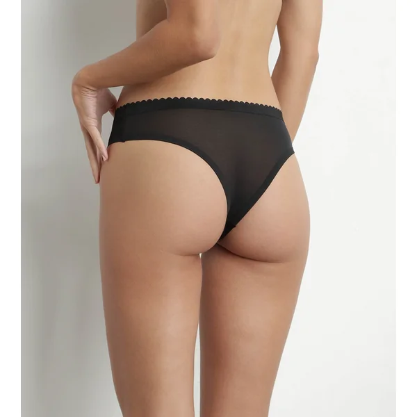 Tanga femme en tulle Noir Dim Body Touch Cheeky
