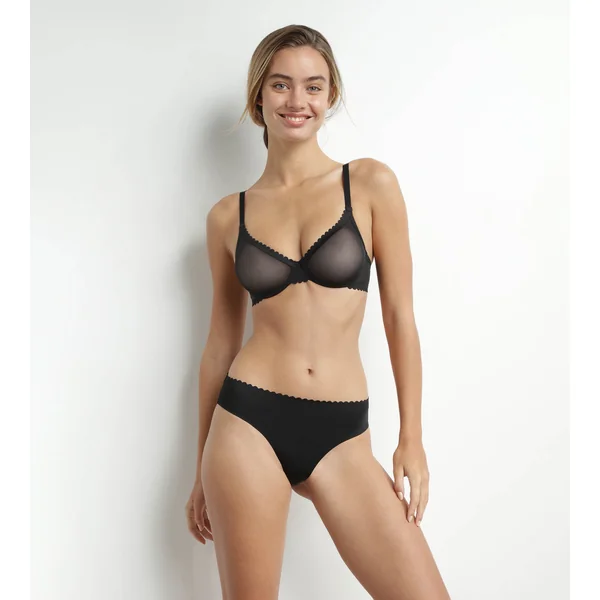 Tanga femme en tulle Noir Dim Body Touch Cheeky