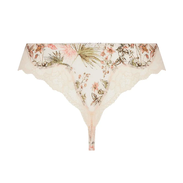 Tanga fleuri avec dentelle Évasion Tropique Matin Tropic