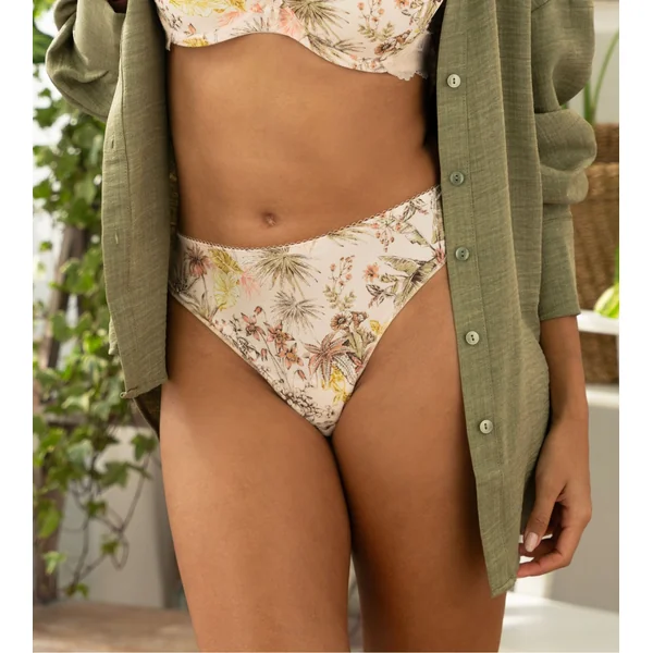 Tanga fleuri avec dentelle Évasion Tropique Matin Tropic