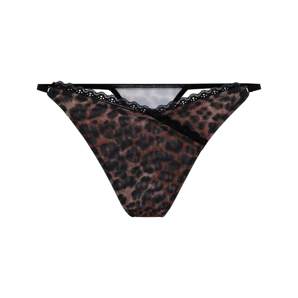 Tanga Highleg Ella Imprimé Léopard - Marron