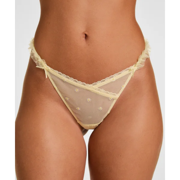 Tanga Highleg Flora - Jaune