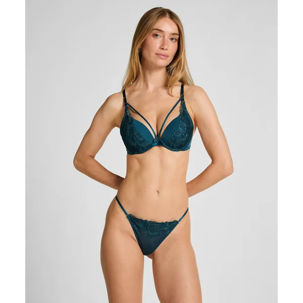 Tanga Margot jambe haute - Bleu