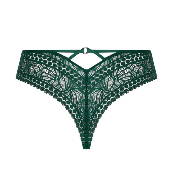 Tanga vert en dentelle Atelier Séduction Vert Anglais