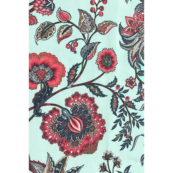 Tankini floral col carré et bas taille standard