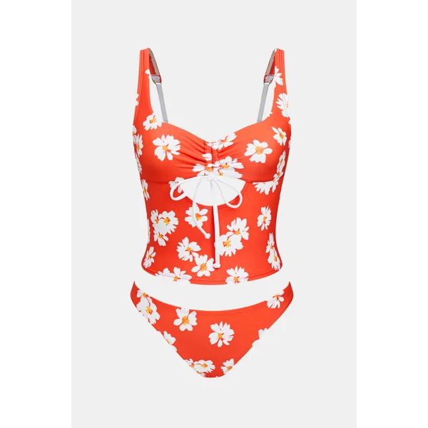 Tankini floral extra échancré