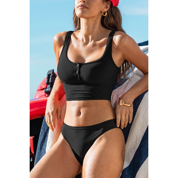 Tankini gris larges bretelles