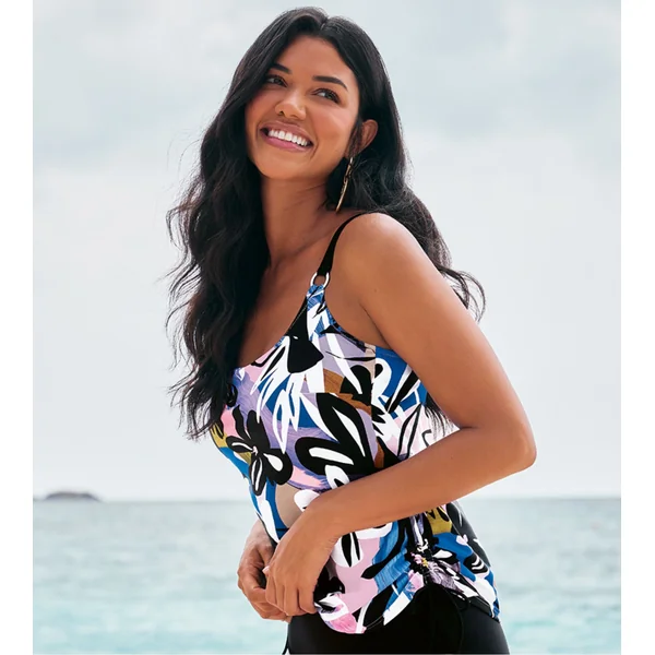 Tankini imprimé Yara Noir