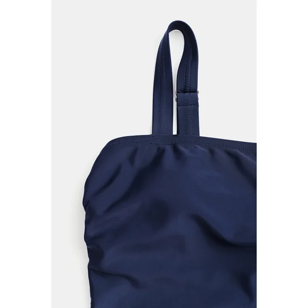 Tankini ruché bleu et bas