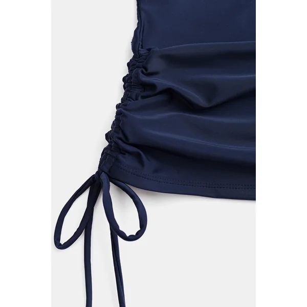 Tankini ruché bleu et bas