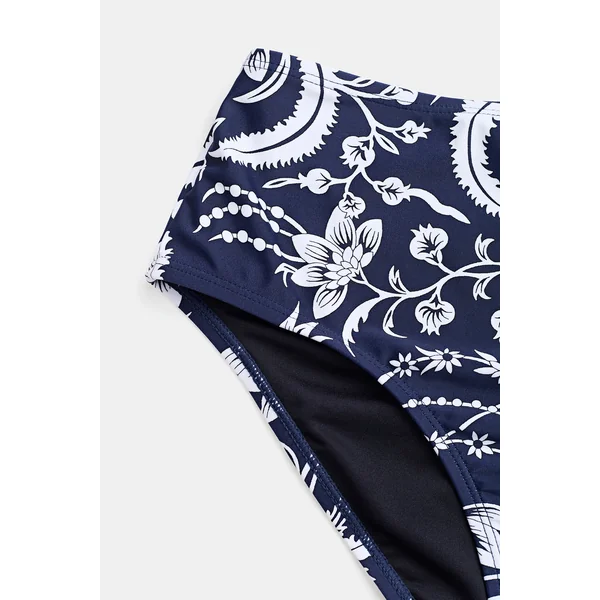 Tankini ruché bleu et bas