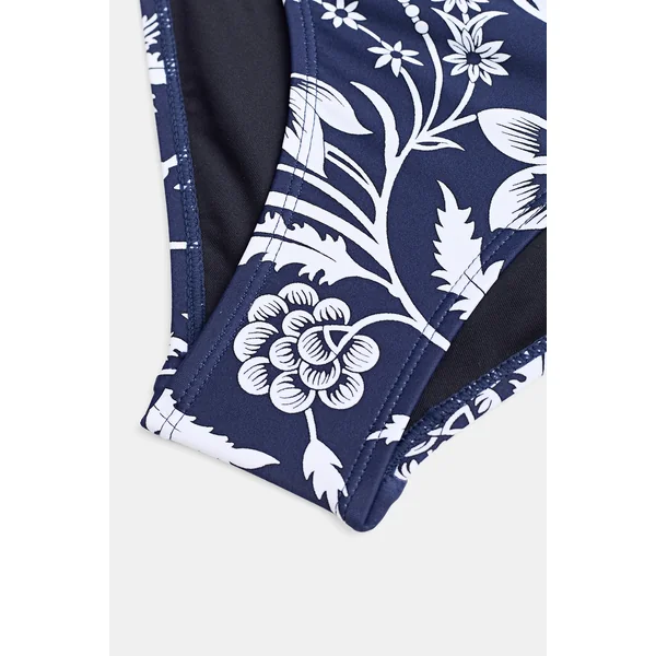 Tankini ruché bleu et bas
