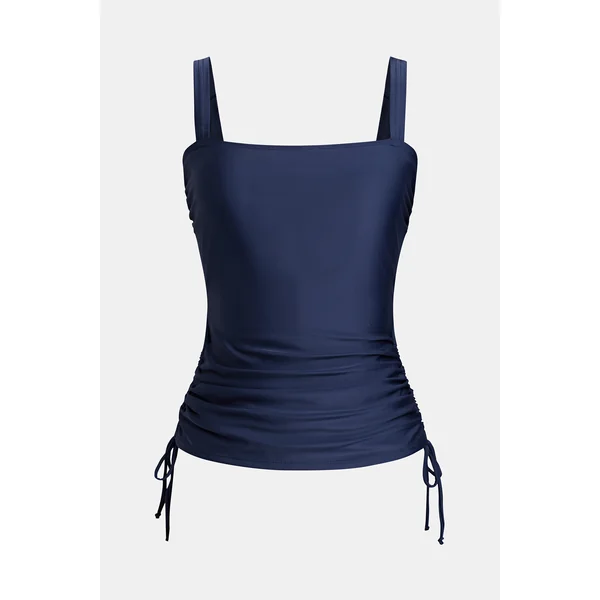 Tankini ruché bleu et bas