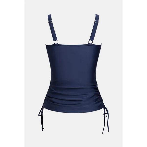 Tankini ruché bleu et bas