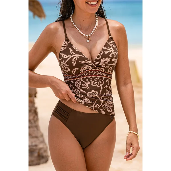 Tankini tropical larges bretelles