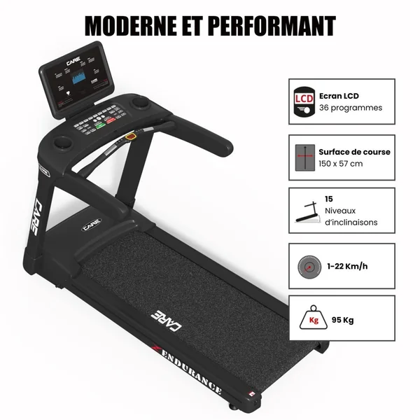 Tapis de course Endurance 22Km/H 150*57 Advanced Care Fitness