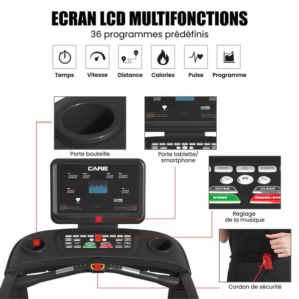 Tapis de course Endurance 22Km/H 150*57 Advanced Care Fitness