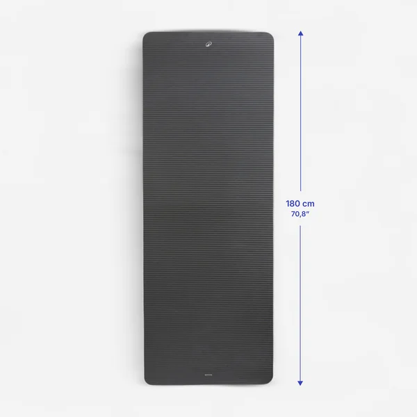 Tapis de Pilates large et ultra confort épaisseur 20 mm, noir