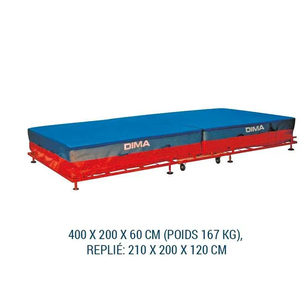 Tapis de sautoir Dimasport 400x200x60 cm - Sautoir Repliable