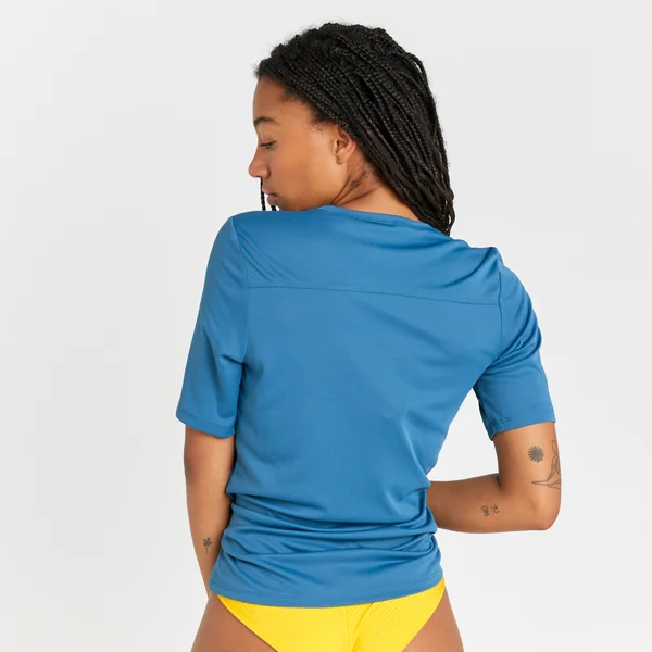 Tee shirt anti uv manches courtes femme - malou bleu