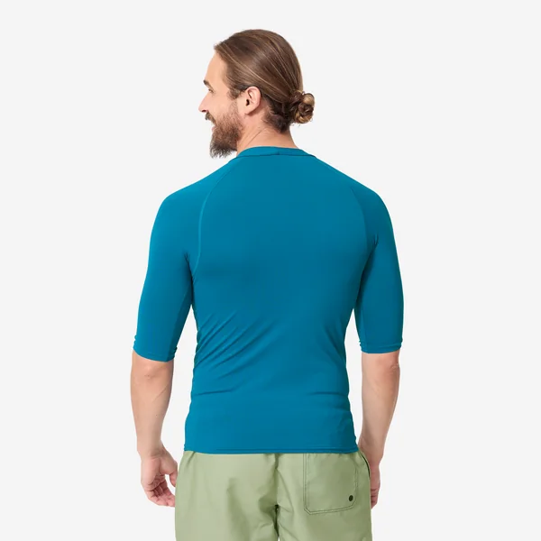 Tee shirt anti uv surf top 100 manches courtes homme bleu
