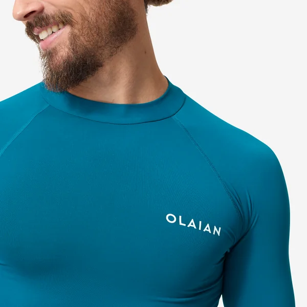 Tee shirt anti uv surf top 100 manches courtes homme bleu
