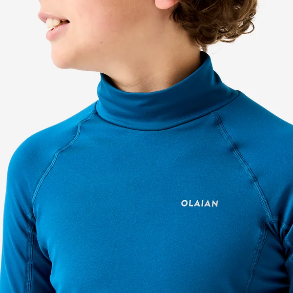 Tee shirt polaire manches courtes enfant bleu
