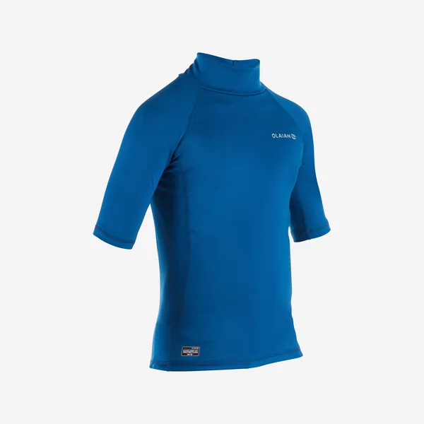 Tee shirt polaire manches courtes enfant bleu