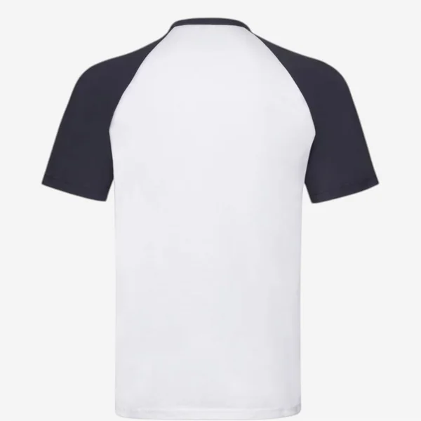Tee-shirt MC mixte Fruit Of The Loom - Blanc/Bleu Marine