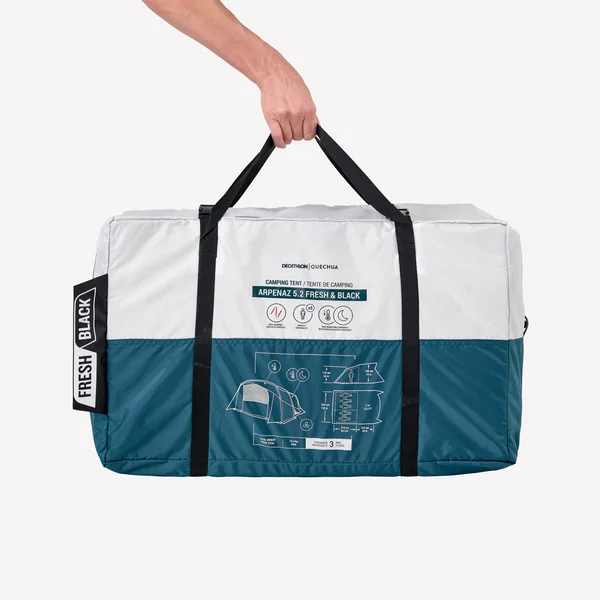 Tente à arceaux de camping - Arpenaz 5.2 F&B - Bleu - 5 Personnes - 2 Chambres