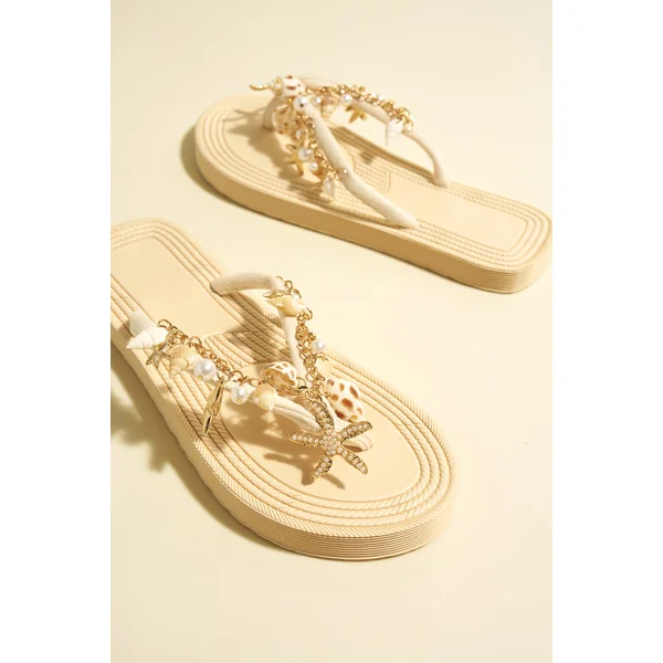 Tongs crème