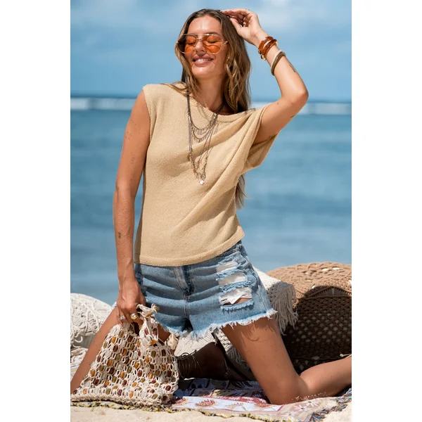 Top beige à l’allure naturelle