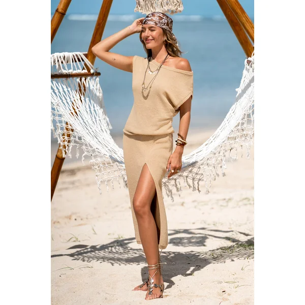 Top beige à l’allure naturelle