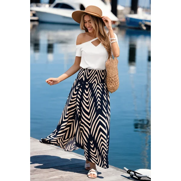 Top blanc col asymétrique à découpe