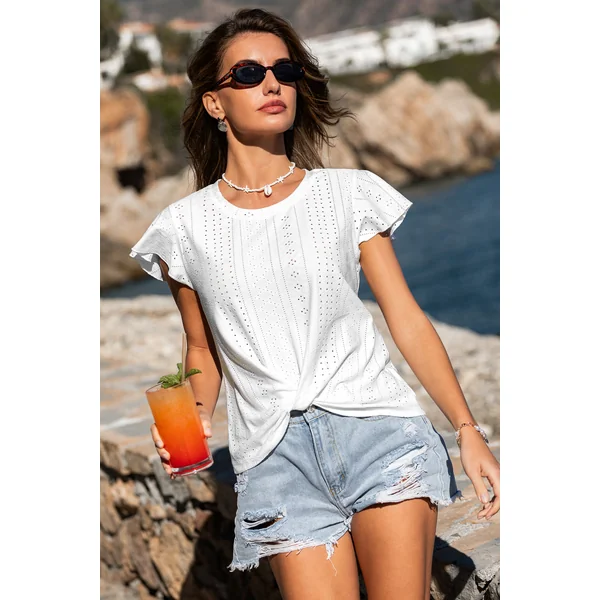 Top blanc manches flottantes