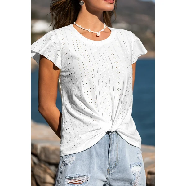 Top blanc manches flottantes