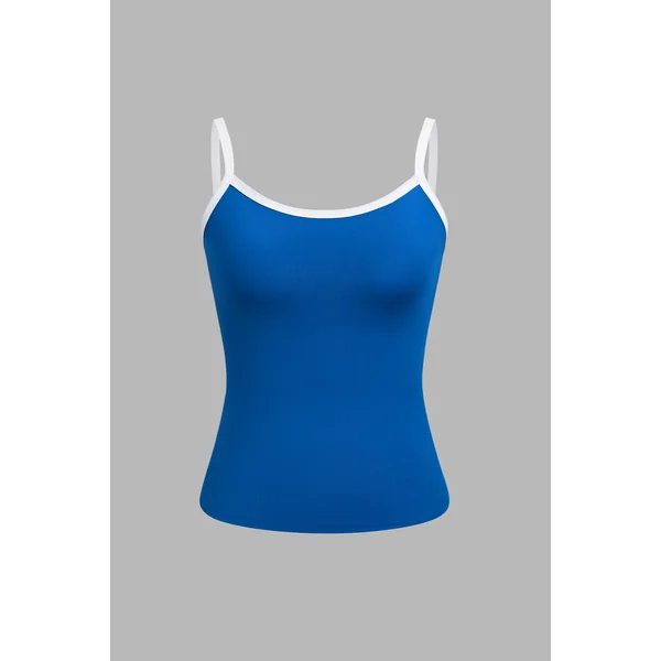 Top bleu ajusté